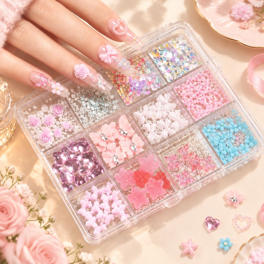 Resin Art Using Flowers - 12 Grids Multi-shape Resin Nail Decorations