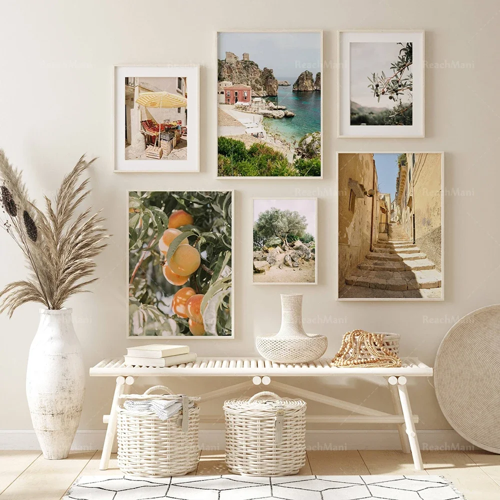 Resin Art Beach - Sicily Print Italian City Countryside Mediterranean