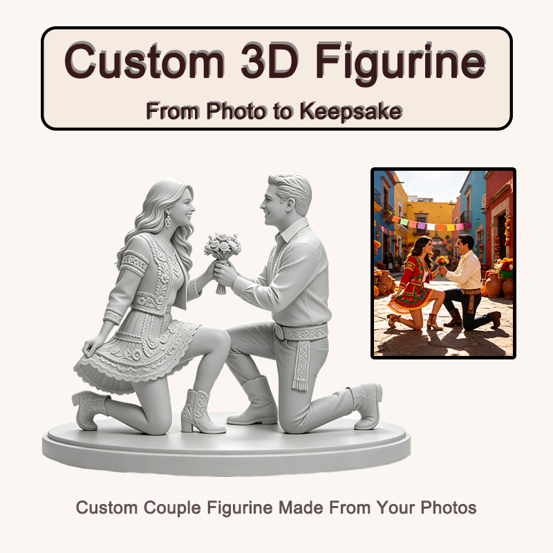 Resin Art For Anniversary Gift - Custom 3D Printed Couple Figurine from