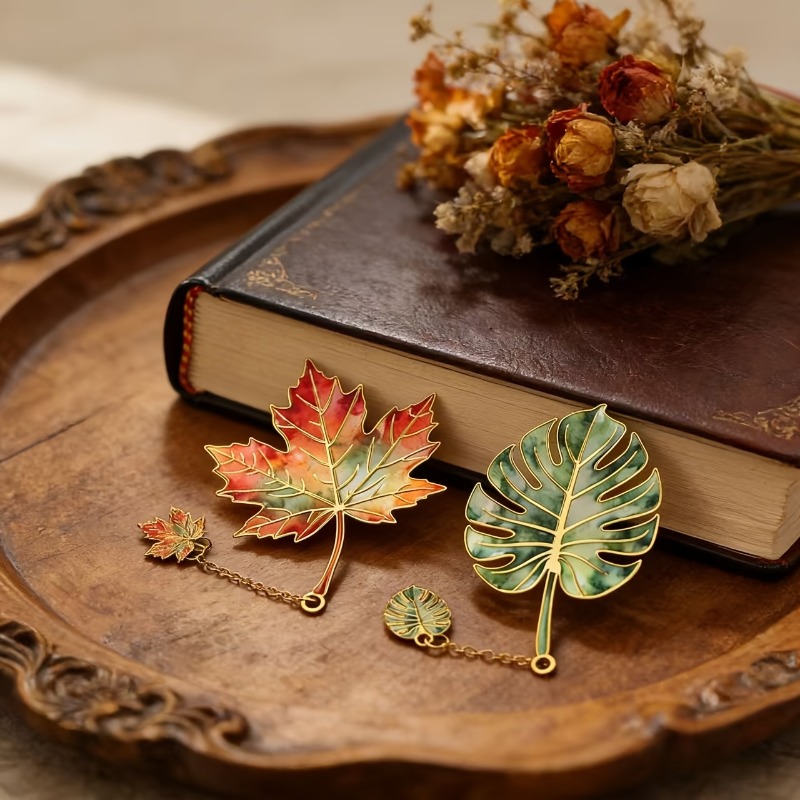 1 Pcs Vintage Leaf Bookmark Wi - Resin Art Bookmark ulasan dan harga