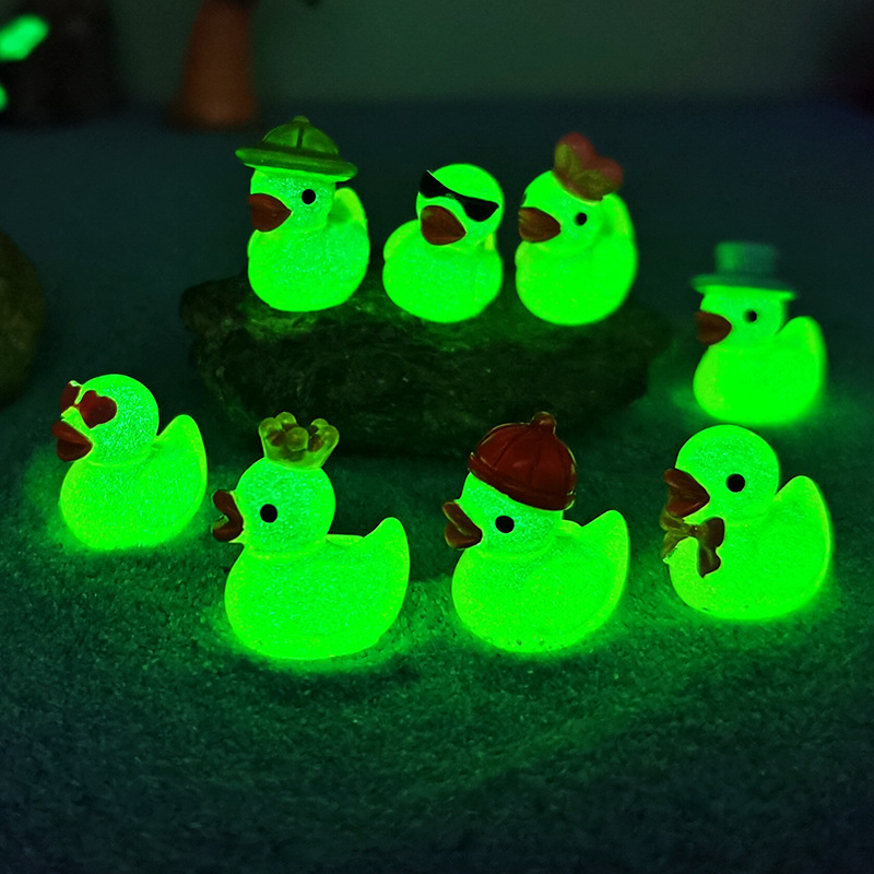 Mini Yellow Luminous Duck Orna - Resin Art Furniture ulasan dan harga