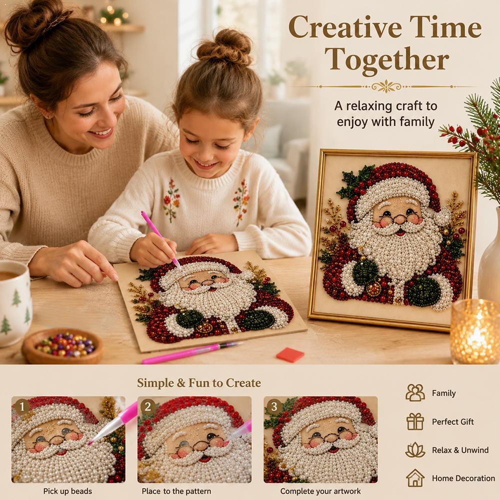 Christmas Santa Claus Pearl Ar - Resin Art And Craft ulasan dan harga