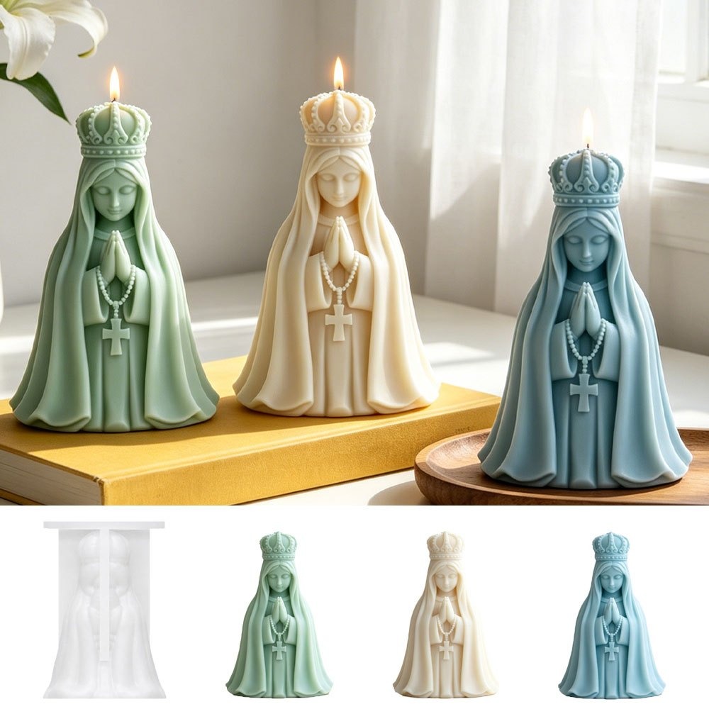 3D Crown Virgin Mary Silicone  - Resin Art Furniture ulasan dan harga