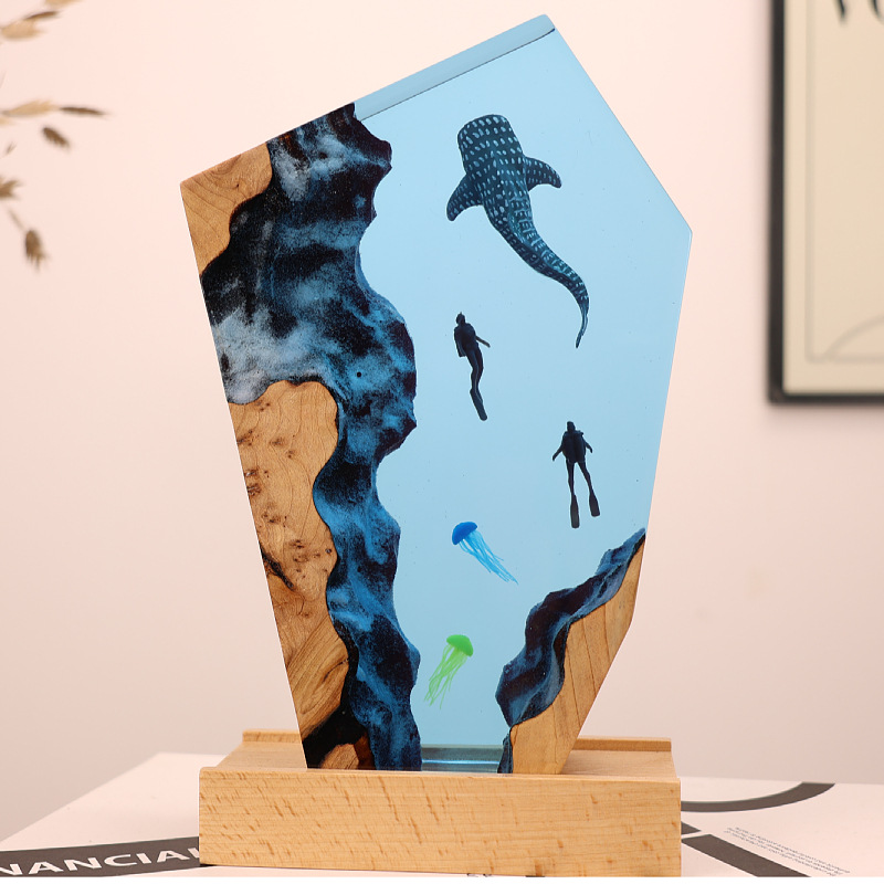 Resin Cave Whale Diver Desktop - Resin Art For Anniversary Gift ulasan dan harga