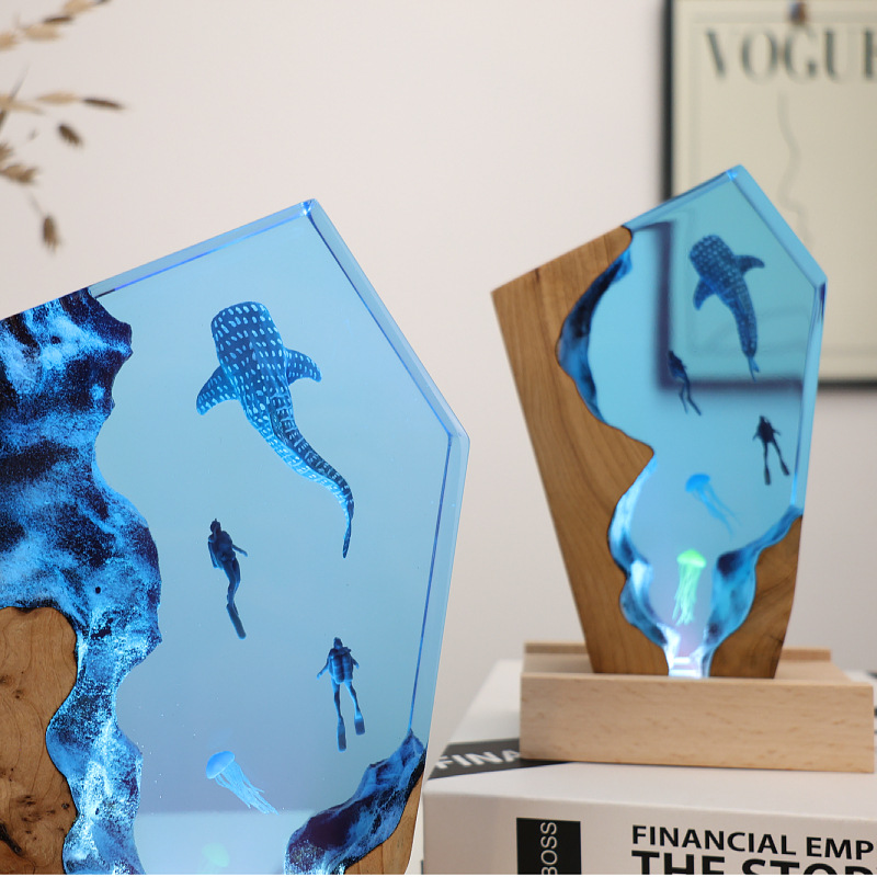 Resin Cave Whale Diver Desktop - Resin Art For Anniversary Gift ulasan dan harga