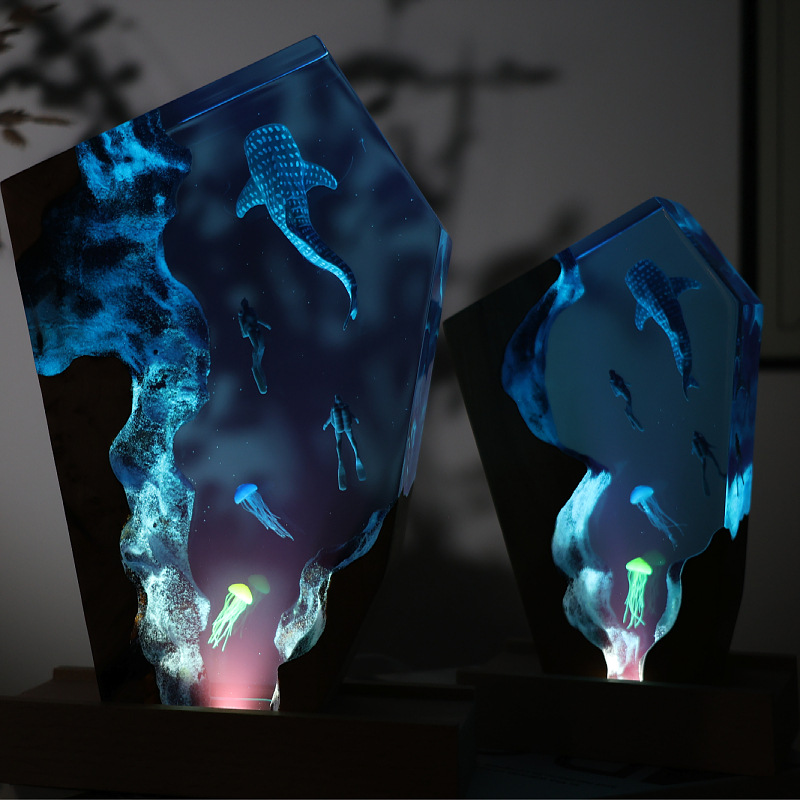 Resin Cave Whale Diver Desktop - Resin Art For Anniversary Gift ulasan dan harga