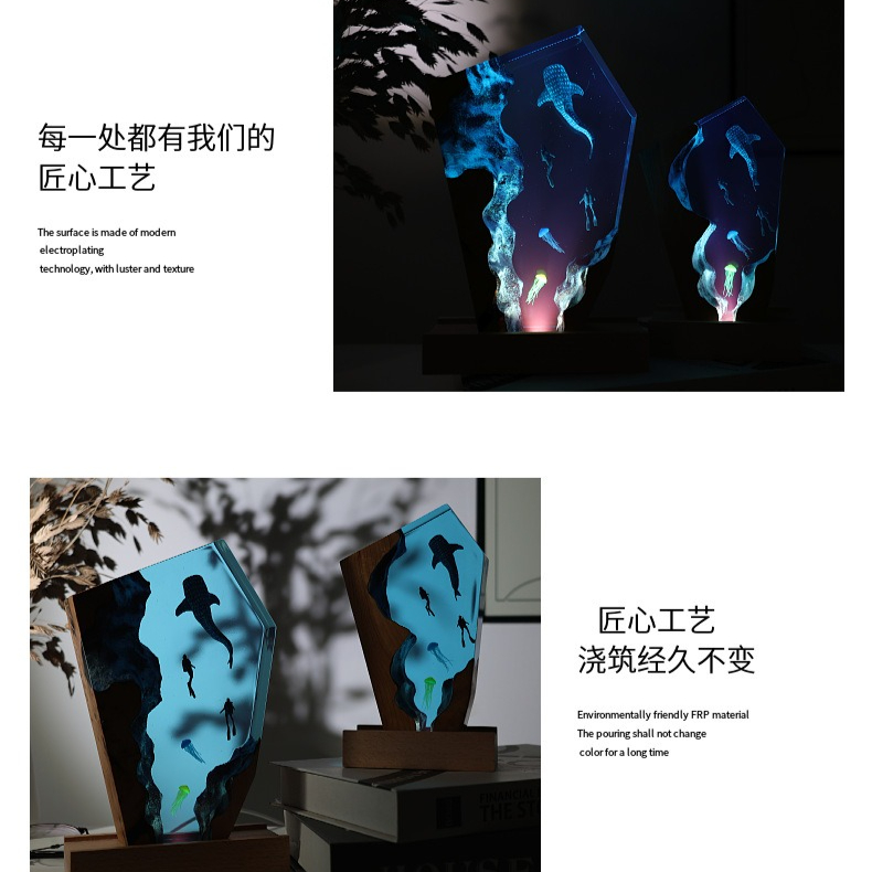 Resin Cave Whale Diver Desktop - Resin Art For Anniversary Gift ulasan dan harga