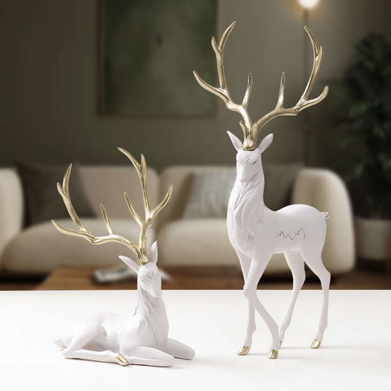 Light Luxury Elk Resin Crafts  - Resin Art For Anniversary Gift ulasan dan harga