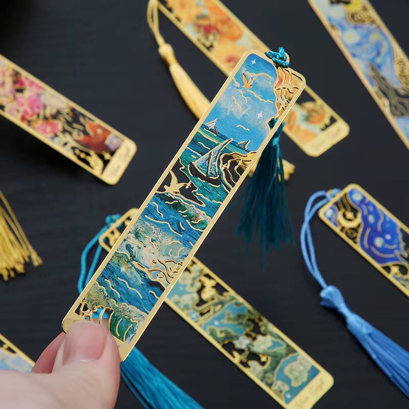 1-6-12 Pcs Creative Metal Book - Resin Art Bookmark ulasan dan harga