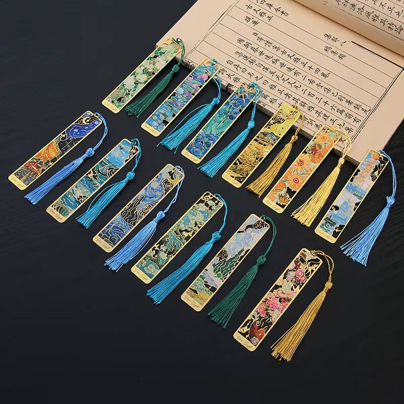 1-6-12 Pcs Creative Metal Book - Resin Art Bookmark ulasan dan harga