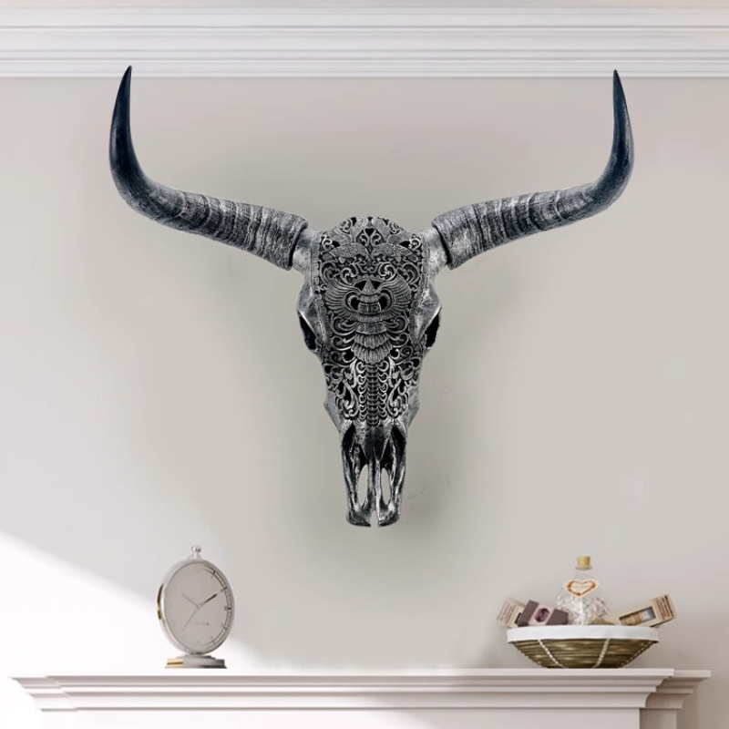 Resin Bull Head Wall Decoratio - Background Resin Art ulasan dan harga