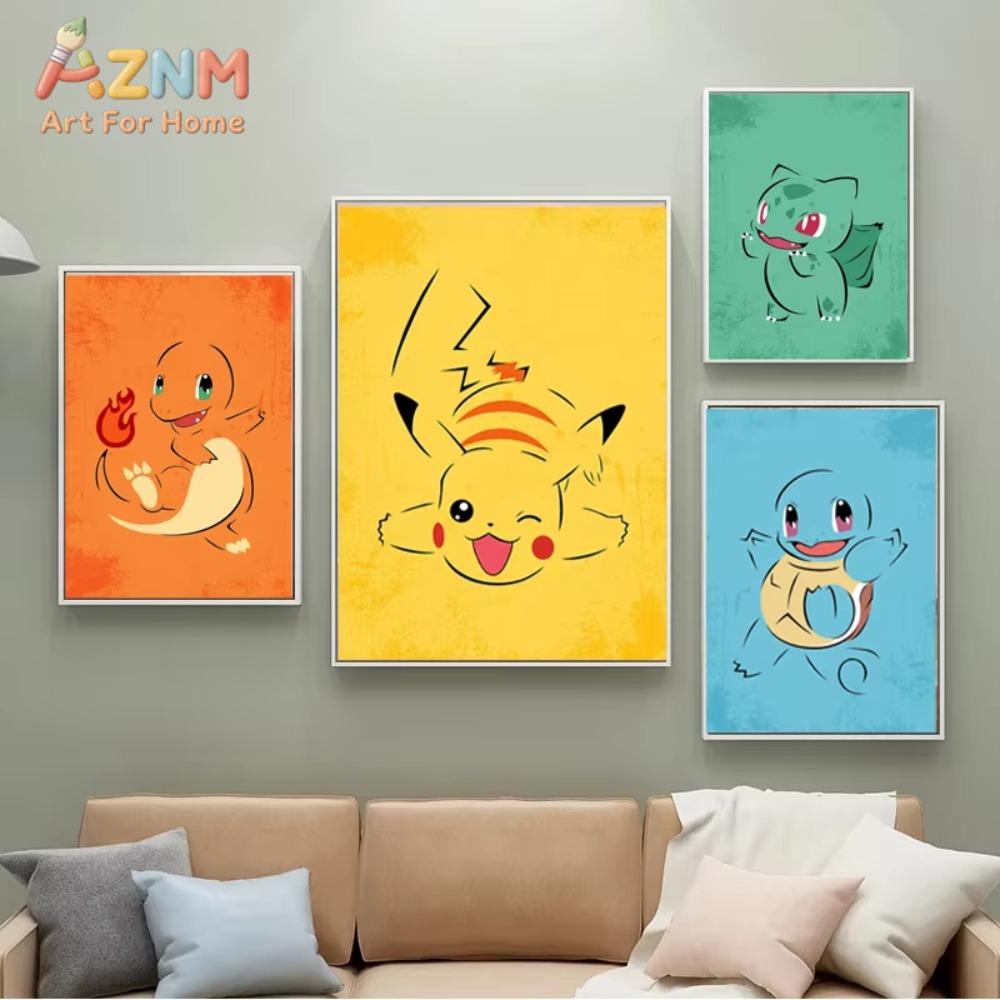 1/4pcs Pokemon Anime Pikachu C - Background Resin Art ulasan dan harga