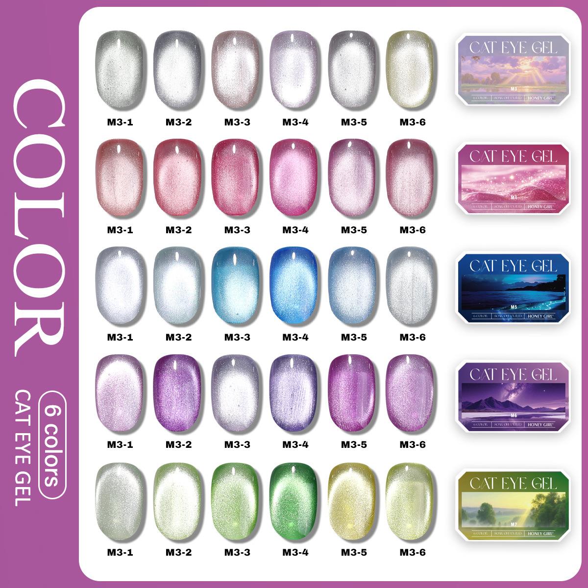 6 Grid Solid Cat Eye Gel Polis - Resin Color Paste ulasan dan harga