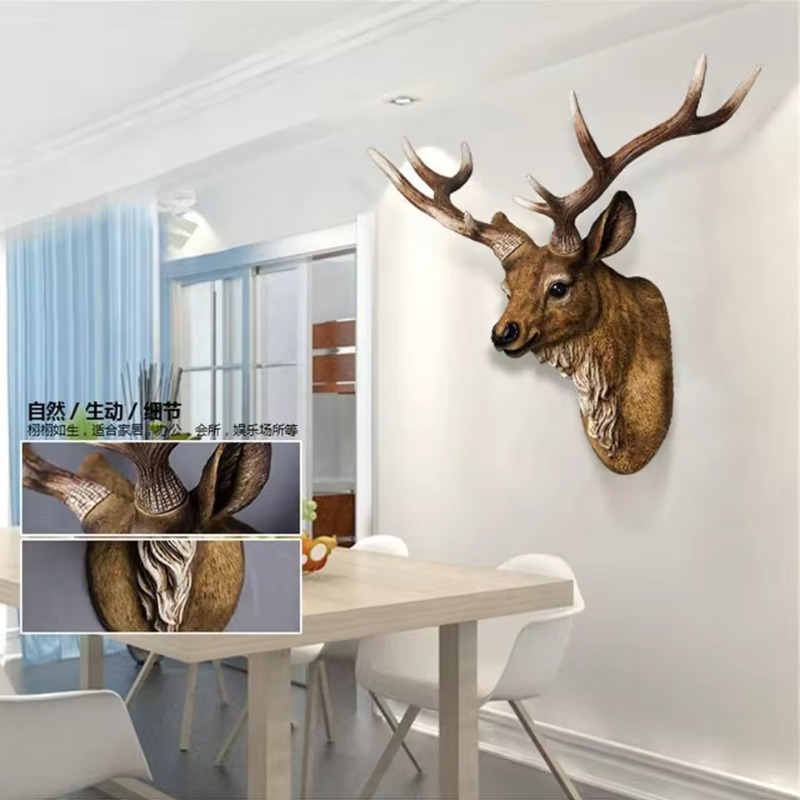 60/80CM American Deer Head Wal - Background Resin Art ulasan dan harga