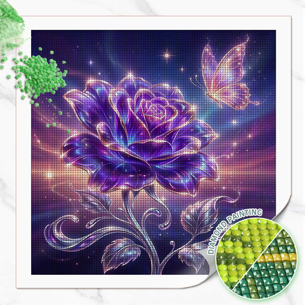 Huacan Full Square Round Diamo - Resin Art Of Rose ulasan dan harga