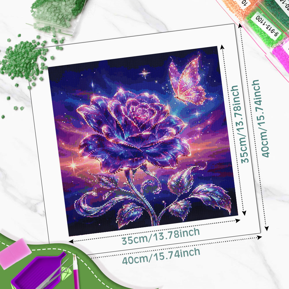 Huacan Full Square Round Diamo - Resin Art Of Rose ulasan dan harga