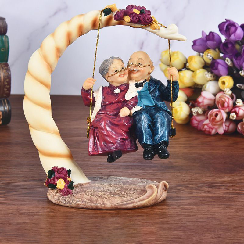 Chinese Swing Old Couples Resi - Resin Art For Anniversary Gift ulasan dan harga