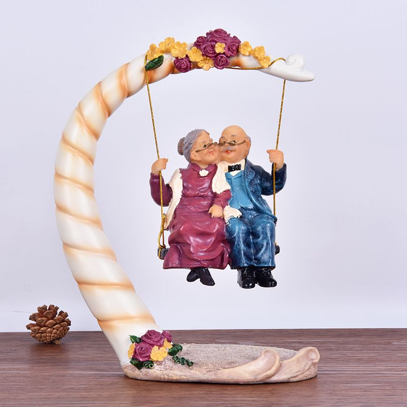 Chinese Swing Old Couples Resi - Resin Art For Anniversary Gift ulasan dan harga