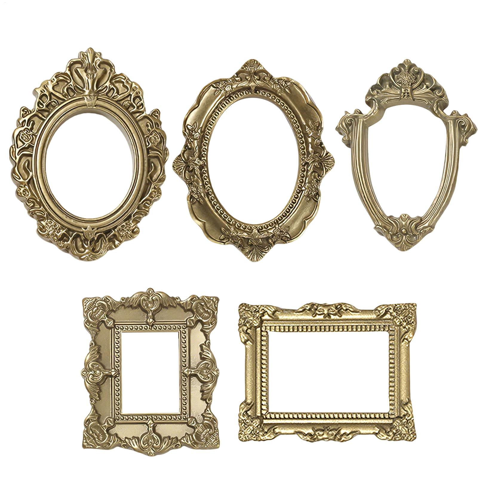 5PCS Gold Vintage Photo Frame  - Background Resin Art ulasan dan harga