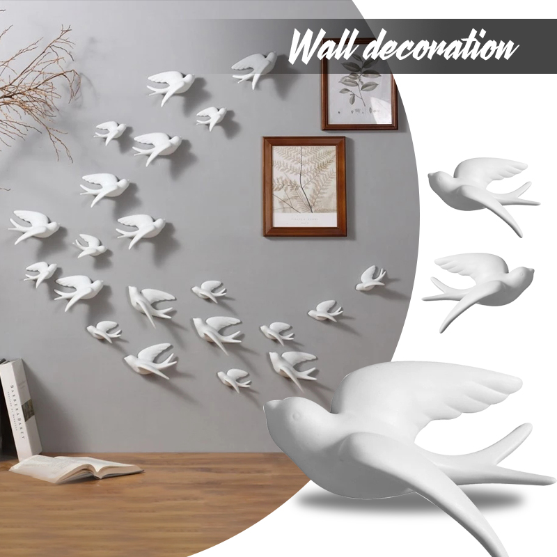 Creative Ceramic Birds Wall Ha - Background Resin Art ulasan dan harga