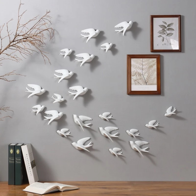 Creative Ceramic Birds Wall Ha - Background Resin Art ulasan dan harga