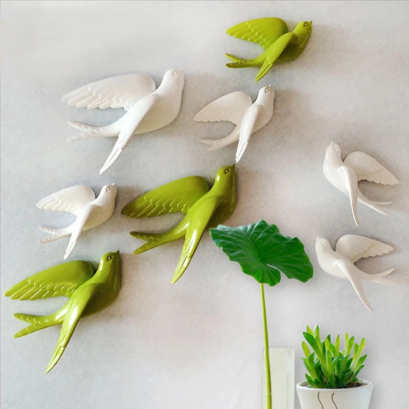 Creative Ceramic Birds Wall Ha - Background Resin Art ulasan dan harga