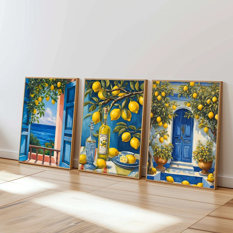 Mediterranean Italy Lemon Blue - Resin Art Kitchen ulasan dan harga