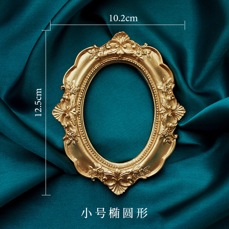 Golden Retro Photo Frame Nail  - Background Resin Art ulasan dan harga