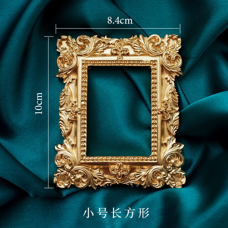 Golden Retro Photo Frame Nail  - Background Resin Art ulasan dan harga