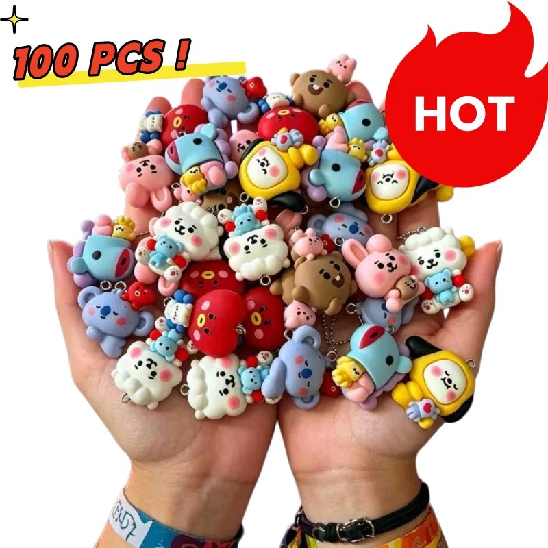 7pcs BT21 Resin Cartoon Charm  - Resin Art And Craft ulasan dan harga
