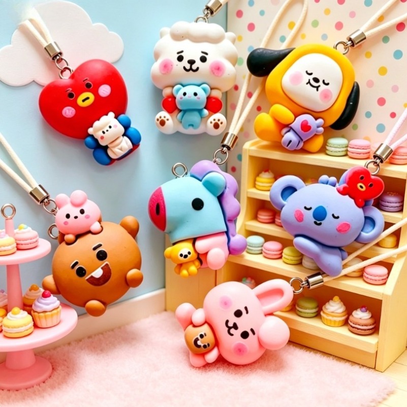 7pcs BT21 Resin Cartoon Charm  - Resin Art And Craft ulasan dan harga