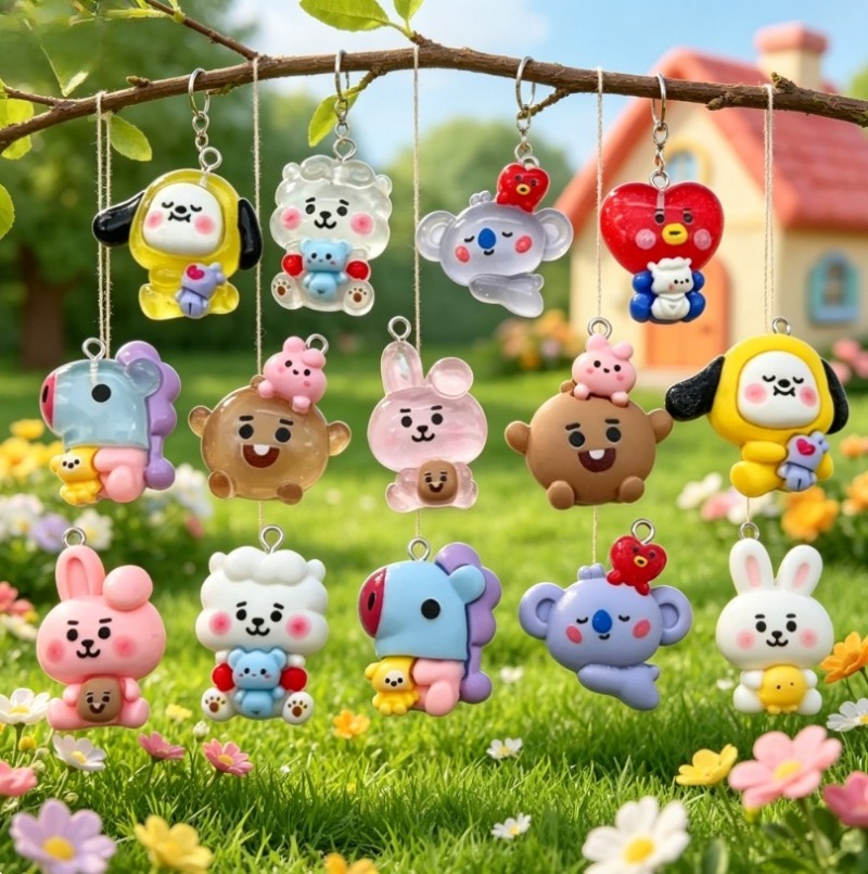 7pcs BT21 Resin Cartoon Charm  - Resin Art And Craft ulasan dan harga