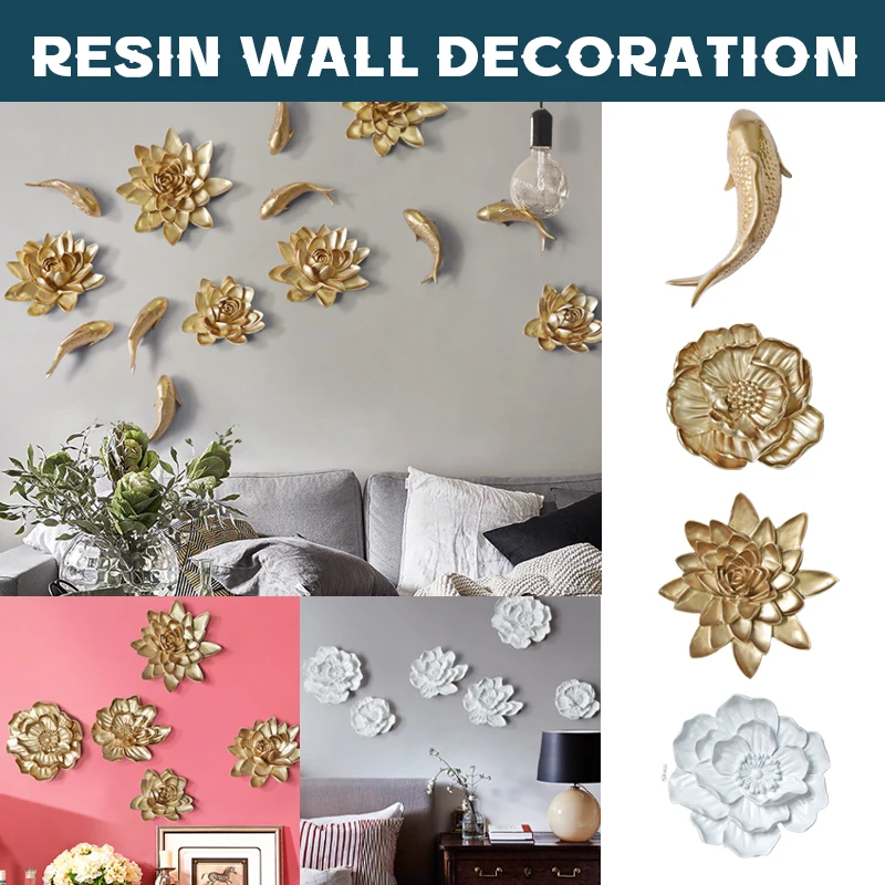 Chic 3D White Grey Resin Lotus - Background Resin Art ulasan dan harga