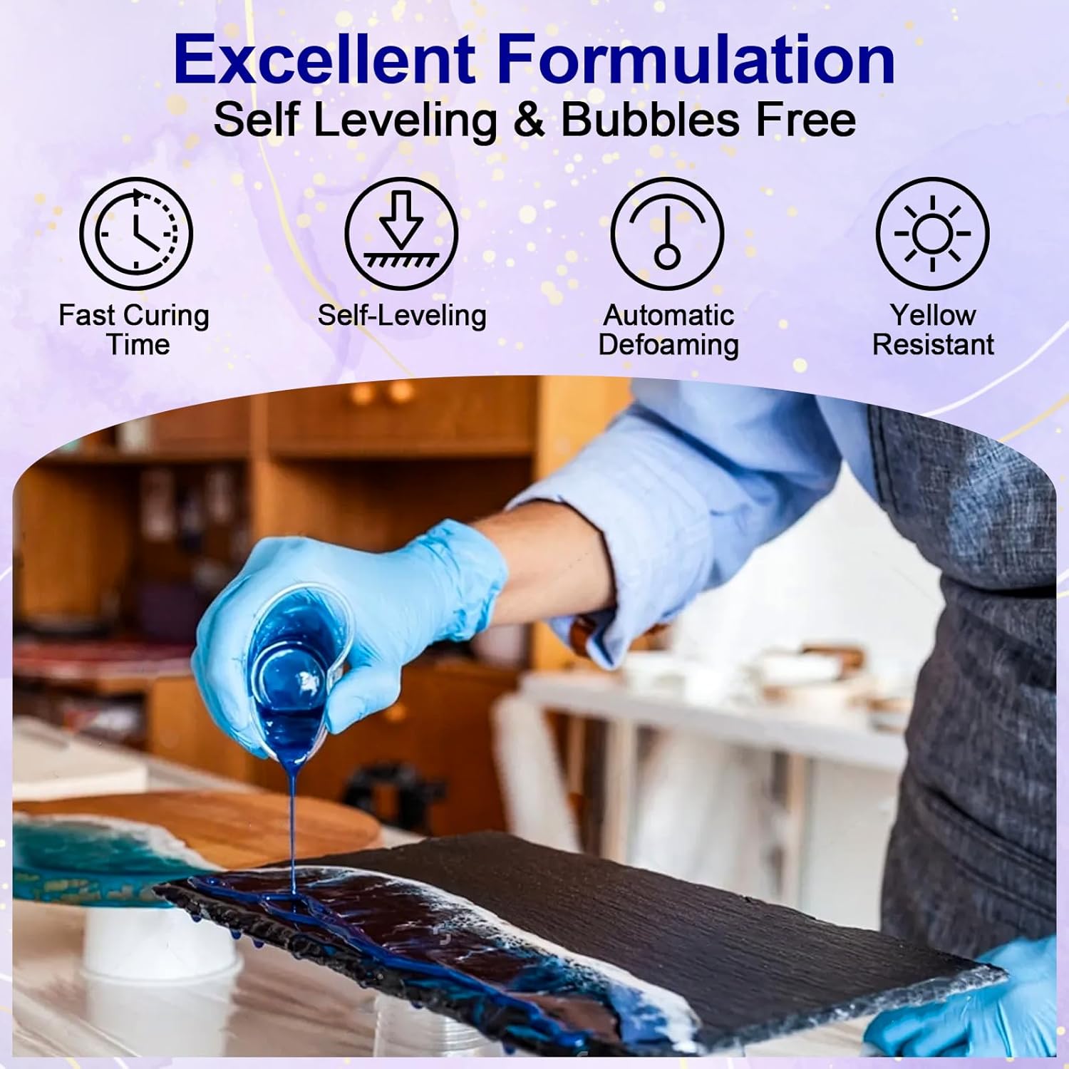 Clear Epoxy Resin AB Glue Hard - Resin Art Stone ulasan dan harga