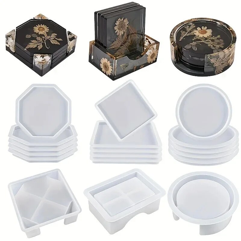 Coaster Resin Molds Set Includ - Resin Art Equipment ulasan dan harga
