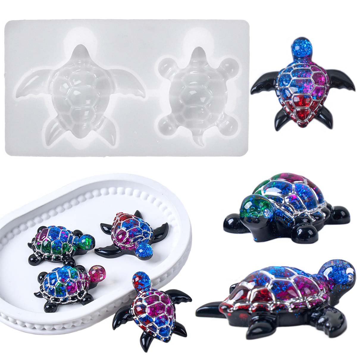 3D Sea Turtle Keychain Silicon - Resin Art Beach ulasan dan harga