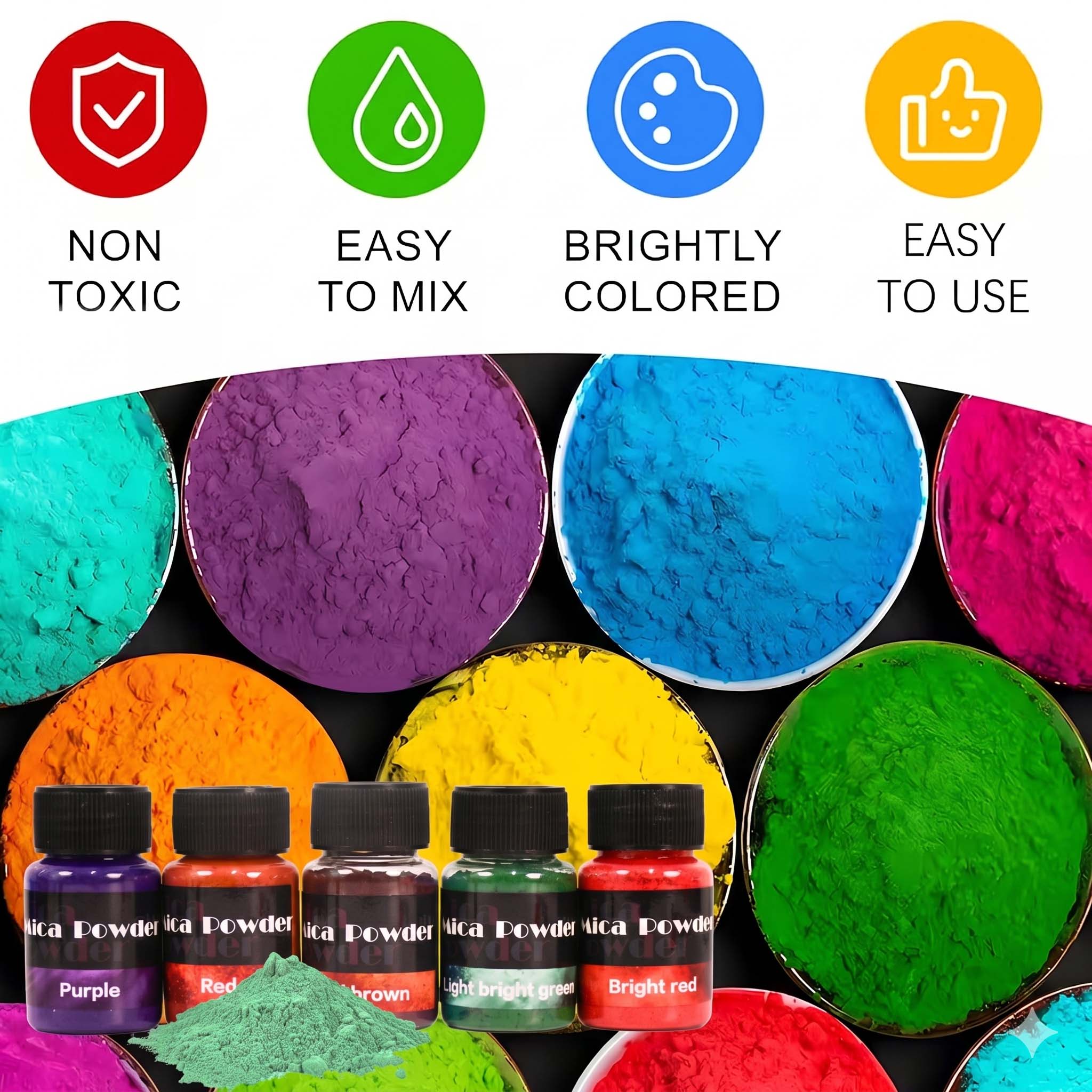 12-Color Gypsum Pigment Powder - Resin Color Paste ulasan dan harga