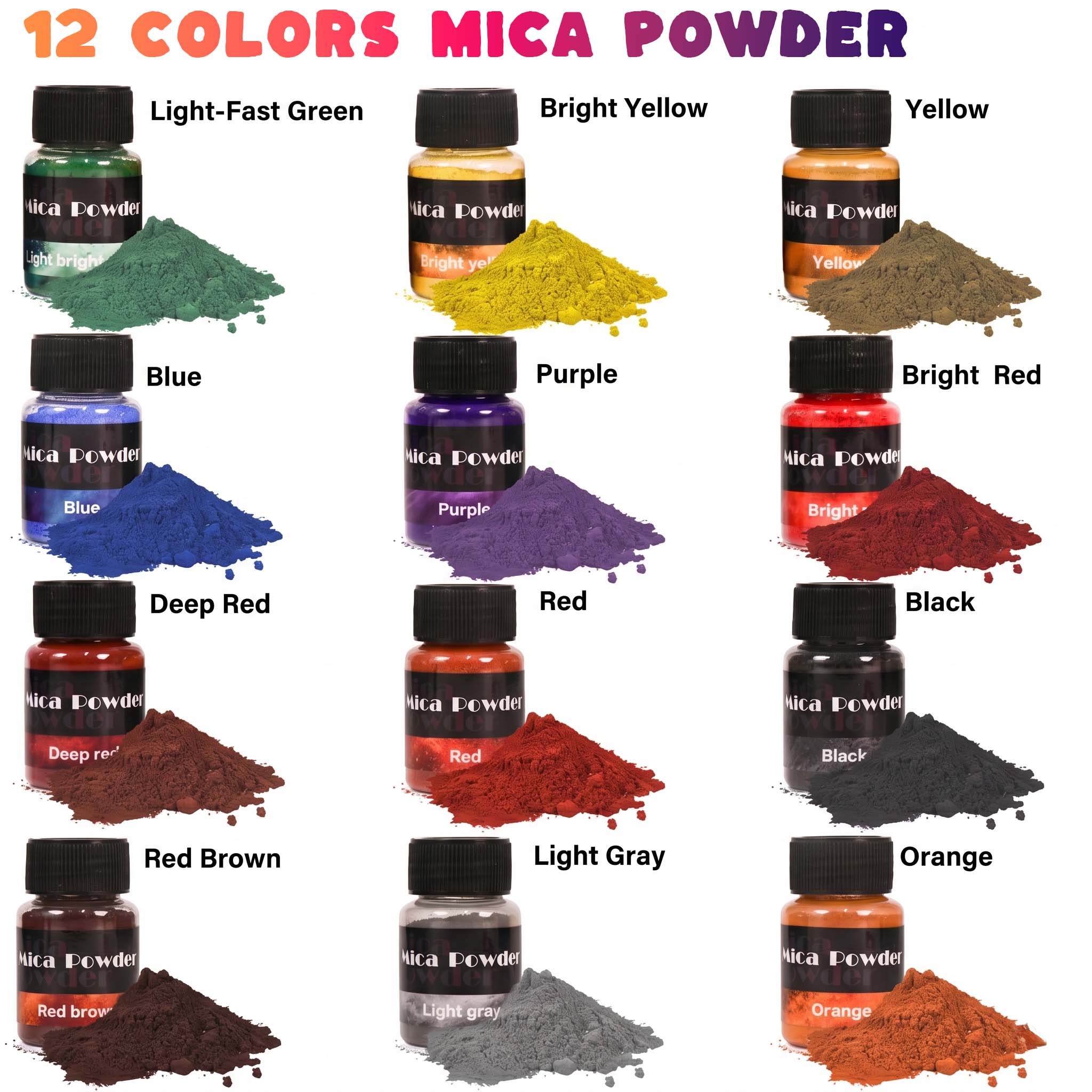 12-Color Gypsum Pigment Powder - Resin Color Paste ulasan dan harga